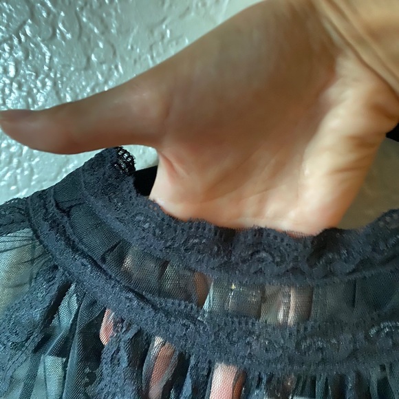 Black dress with embroidery, transparent - Picture 4 of 10